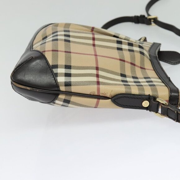BURBERRY Nova Check Shoulder Bag PVC Beige Gold Auth ep8752 - Picture 6 of 16